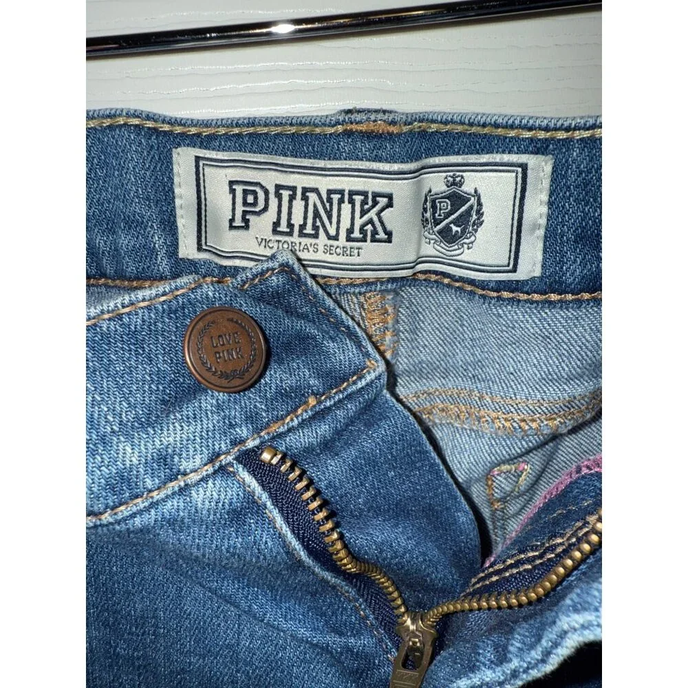 PINK Victorias Secret Mid Rise Straight Leg Jeans Size 8 - Picture 5 of 11